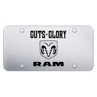 Autogold® - Brushed License Plate with Laser Etched Guts-Glory-Ram Logo