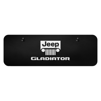 Autogold® - Black Mini Size License Plate with Laser Etched Gladiator Logo and Emblem