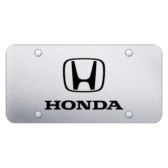Autogold® - Brushed License Plate with Laser Etched Honda Logo and Emblem
