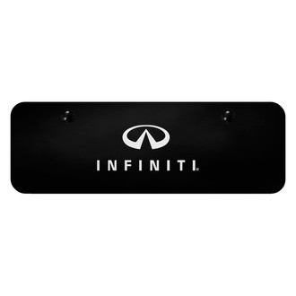 Autogold® - Black Mini Size License Plate with Laser Etched Infiniti Logo and Emblem