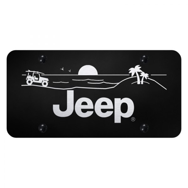 Autogold® - License Plate with Laser Etched Jeep Beach Logo
