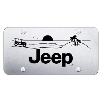 Autogold® - Brushed License Plate with Laser Etched Jeep Beach Logo