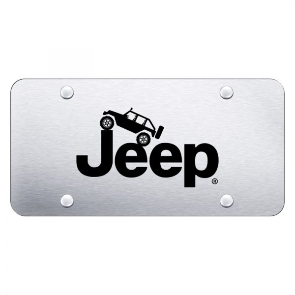 Autogold® - License Plate with Laser Etched Jeep Climbing Logo