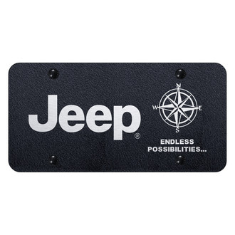 Autogold® - Rugged Black License Plate with Laser Etched Jeep Endless Logo