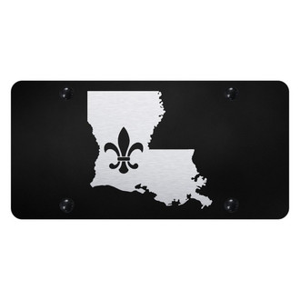 Autogold® - License Plate with Laser Etched Fleur-di-Lis on LA outline Logo