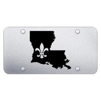 Autogold® - Brushed License Plate with Laser Etched Fleur-di-Lis on LA outline Logo