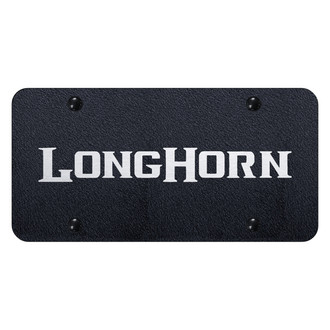 Autogold® - Rugged Black License Plate with Laser Etched Longhorn Logo