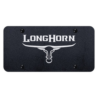Autogold® - Rugged Black License Plate with Laser Etched Longhorn Skull Logo
