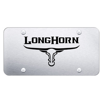 Autogold® - Brushed License Plate with Laser Etched Longhorn Skull Logo