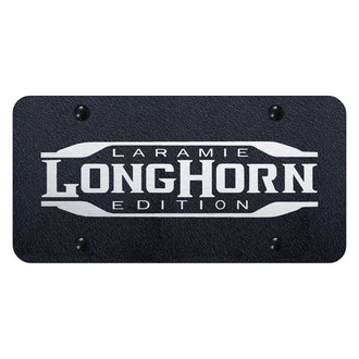 Autogold® - Rugged Black License Plate with Laser Etched Longhorn Laramie Logo