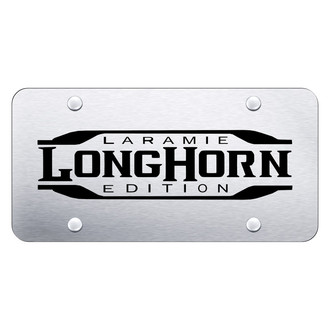 Autogold® - Brushed License Plate with Laser Etched Longhorn Laramie Logo