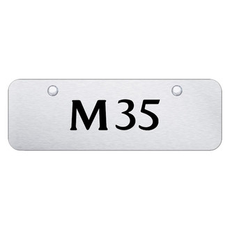 Autogold® - Brushed Mini Size License Plate with Laser Etched M35 Logo