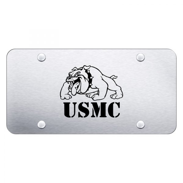 Autogold® - License Plate with Laser Etched USMC Bulldog Logo