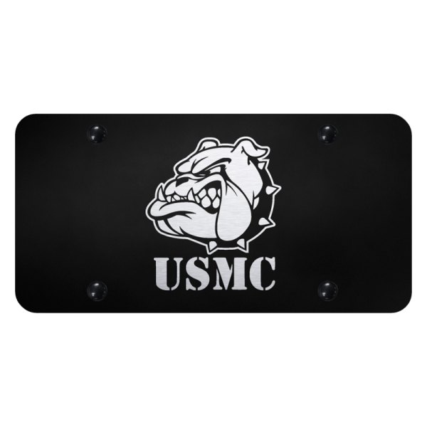 Autogold® - License Plate with Laser Etched USMC Bulldog Head Logo