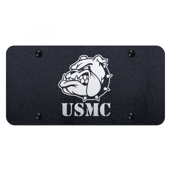 Autogold® - License Plate with Laser Etched USMC Bulldog Head Logo
