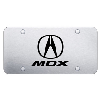 Autogold® - Brushed License Plate with Laser Etched MDX Logo and Acura Emblem