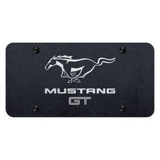 Autogold® - Rugged Black License Plate with Laser Etched Mustang GT Logo
