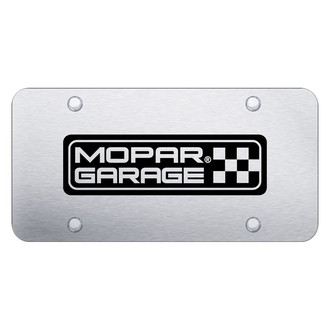 Autogold® - Brushed License Plate with Laser Etched Mopar Garage Logo