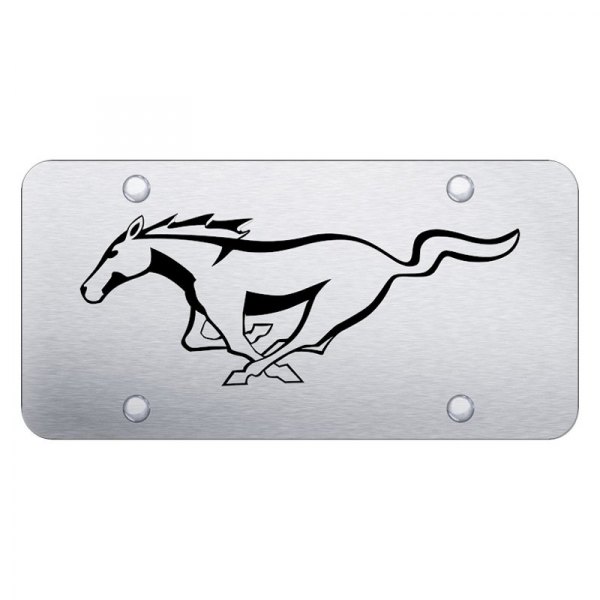 Autogold® - License Plate with Laser Etched Mustang Pony Logo