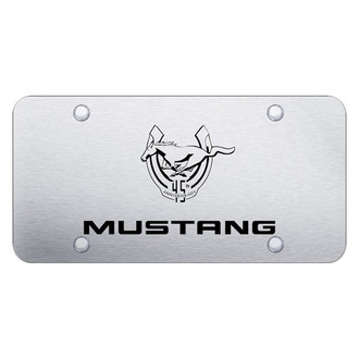 Autogold® - Chrome License Plate with Laser Etched Mustang 45th Anniversary Logo