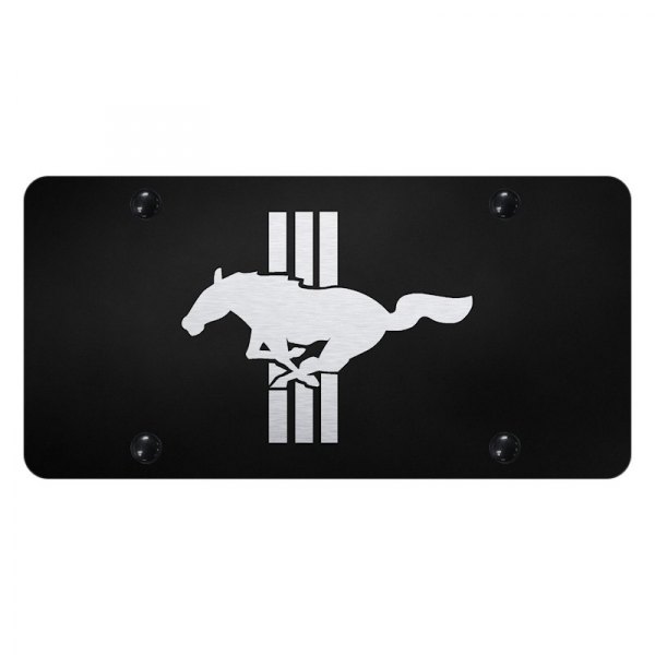 Autogold® - License Plate with Laser Etched Mustang Tri Bar Logo