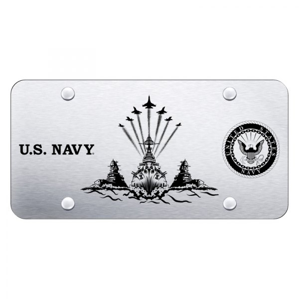 Autogold® - License Plate with Laser Etched U.S. Navy Theme Logo
