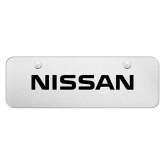 Autogold® - Brushed Mini Size License Plate with Laser Etched Nissan Logo