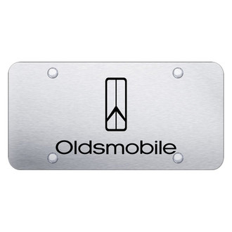 Autogold® - Brushed License Plate with Laser Etched Oldsmobile Rocket Logo