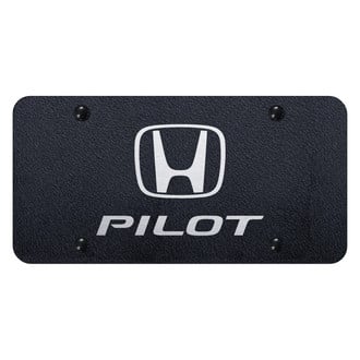 Autogold® - Rugged Black License Plate with Laser Etched Pilot Logo