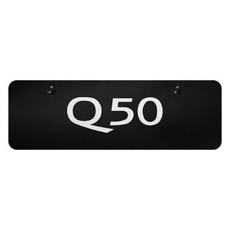 Autogold® - Black Mini Size License Plate with Laser Etched Q50 Logo
