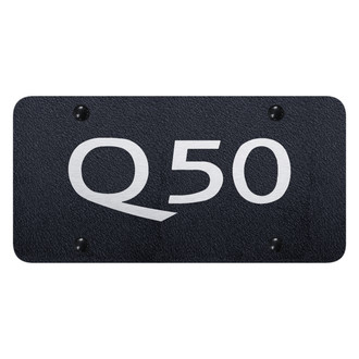 Autogold® - Rugged Black License Plate with Laser Etched Q50 Logo