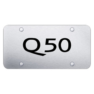 Autogold® - Brushed License Plate with Laser Etched Q50 Logo