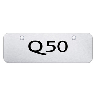 Autogold® - Brushed Mini Size License Plate with Laser Etched Q50 Logo