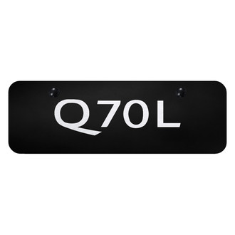 Autogold® - Black Mini Size License Plate with Laser Etched Q70L Logo