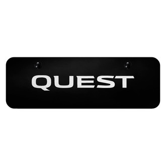 Autogold® - Black Mini Size License Plate with Laser Etched Quest Logo