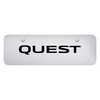 Autogold® - Brushed Mini Size License Plate with Laser Etched Quest Logo