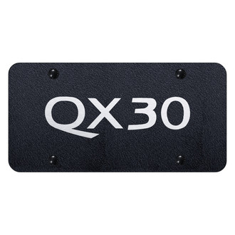 Autogold® - Rugged Black License Plate with Laser Etched QX30 Logo