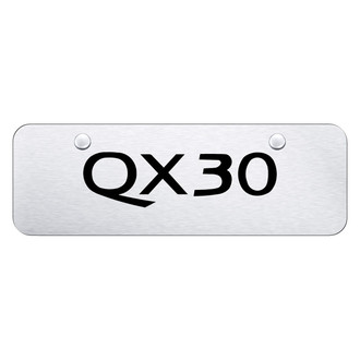 Autogold® - Brushed Mini Size License Plate with Laser Etched QX30 Logo