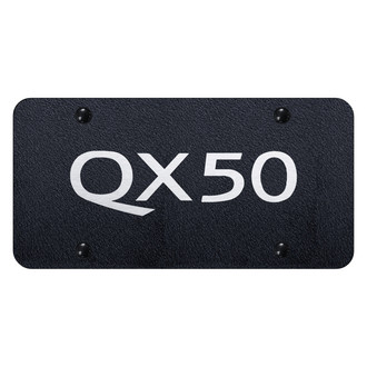 Autogold® - Rugged Black License Plate with Laser Etched QX50 Logo