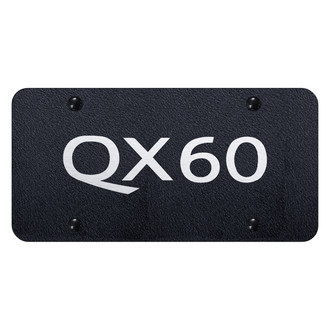 Autogold® - Rugged Black License Plate with Laser Etched QX60 Logo