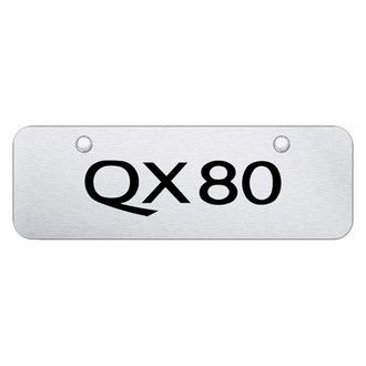 Autogold® - Brushed Mini Size License Plate with Laser Etched QX80 Logo