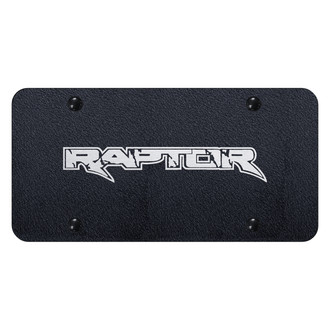 Autogold® - Rugged Black License Plate with Laser Etched Raptor Logo