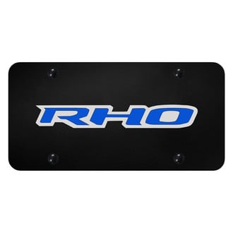 Autogold® - UV Printed Black License Plate with Blue RHO Logo