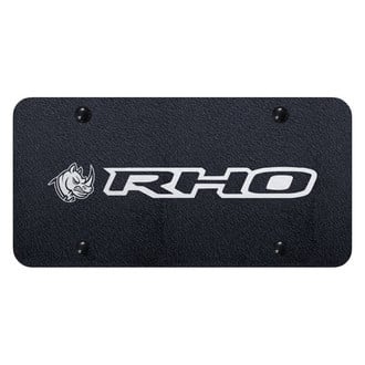 Autogold® - Rugged Black License Plate with Laser Etched RHO Head Logo