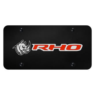 Autogold® - UV Printed Black License Plate with Red RHO Head Logo