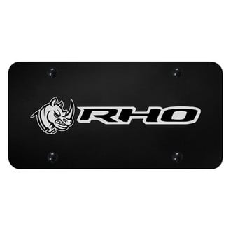 Autogold® - UV Printed Black License Plate with Black RHO Head Logo