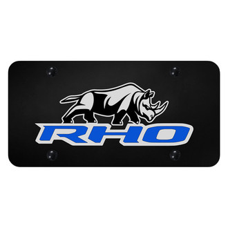 Autogold® - UV Printed Black License Plate with Blue RHO Stacked Logo