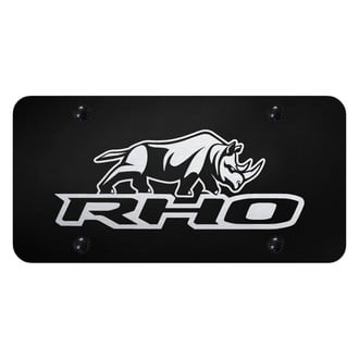 Autogold® - Black License Plate with Laser Etched RHO Stacked Logo