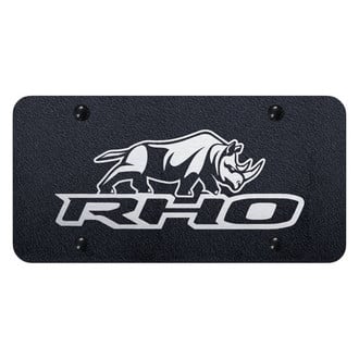 Autogold® - Rugged Black License Plate with Laser Etched RHO Stacked Logo