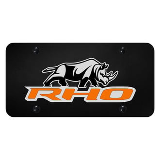 Autogold® - UV Printed Black License Plate with Orange RHO Stacked Logo